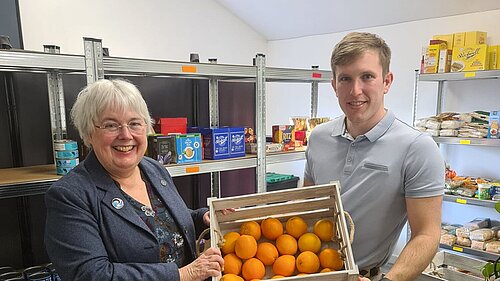 Charlotte Cane MP visiting new Newmarket food scheme
