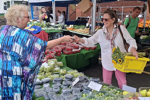 Caroline at the market